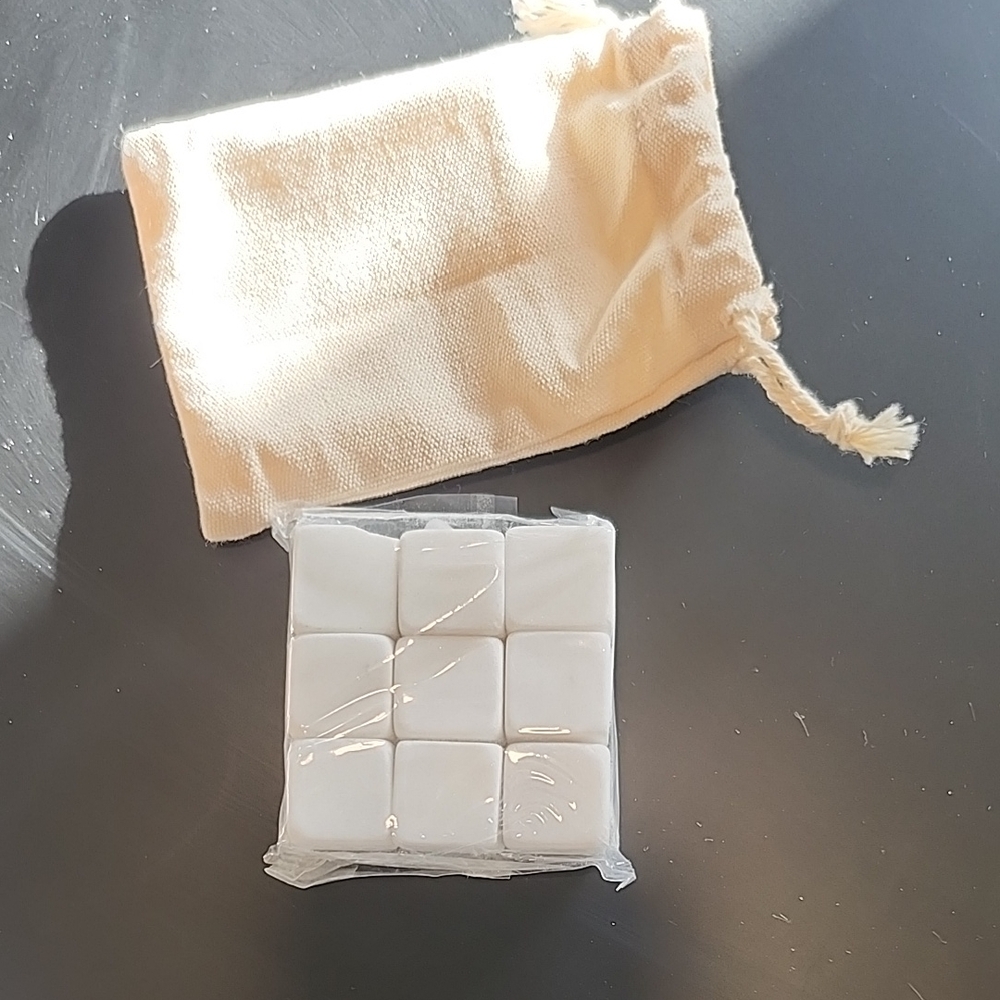 White Reusable Ice Cubes with Drawstring Bag